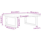 Basin Shelf Wall Mounted Steel and Solid Wood Oak 3302605