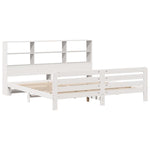 ZNTS Bed Frame without Mattress White 200x200 cm Solid Wood Pine 3309936