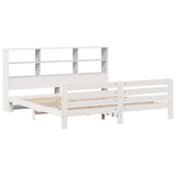 ZNTS Bed Frame without Mattress White 200x200 cm Solid Wood Pine 3309936