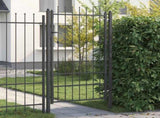 Fence Gate HORST 100 x 175 cm Metal Black Lockable 42034047