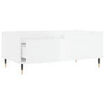 ZNTS Coffee Table High Gloss White 90x50x36.5 cm Engineered Wood 830798