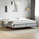 Bed Frame without Mattress Grey Sonoma 180x200 cm Super King 3279785