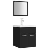 Bathroom Furniture Set Black Engineered Wood 3071307
