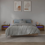 Bedside Cabinets 2 pcs with LEDs Smoked Oak 60x35x40 cm 3144972