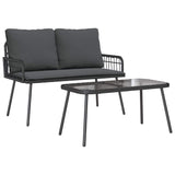Garden Dining Set 2 pcs Black Poly Rattan 3328646