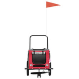 Pet Bike Trailer Red and Black Oxford Fabric and Iron 93887