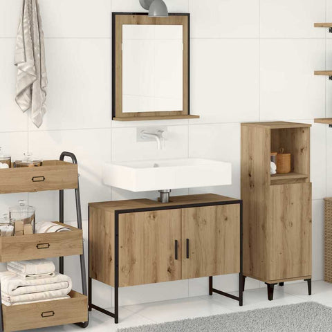 Bathroom Furniture Set with Storage 2 pcs Brown 80 x 33 x 60 cm 3334332