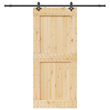 Sliding Door NARVIK Natural and Black 100 x 210 cm 3445334