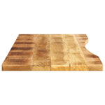 ZNTS Desk Top with Curve 160x50x2.5 cm Solid Wood Rough Mango 370183