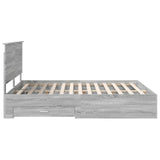 Bed Frame with Drawer Grey Sonoma 160 x 200 cm Engineered Wood 3411285