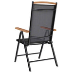 Folding Garden Chairs 4 pcs Aluminium and Textilene Black 41733