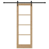 Sliding Door Natural and Black 73.5 x 211 cm 3332381