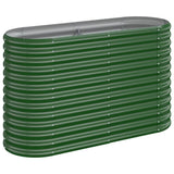 Garden Raised Bed Galvanised Steel 114x40x68 cm Green 318888