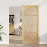 Sliding Door Brown 93 x 211 cm Solid Pine Wood 3333600