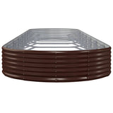 Garden Raised Bed Galvanised Steel 600x140x36 cm Brown 319050