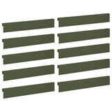 Garden Cover Profile 10 pcs 100 x 5 x 15 cm Steel Olive Green 8012941