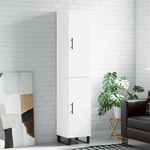 Highboard White 34.5x34x180 cm Engineered Wood 3198809