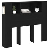 Headboard Cabinet with Shelf Black Oak 120 x 18.5 x 102.5 cm 862757