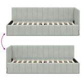 Corner Bed Frame with Headboard Light grey 80 x 200 cm Velvet 42016287