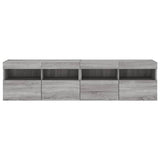 TV Wall Cabinets with LED Lights 2 pcs Grey Sonoma 80x30x40 cm 837208