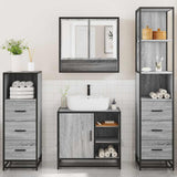 4 Piece Bathroom Furniture Set Grey Sonoma Engineered Wood 3301298