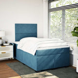 Box Spring Bed with Mattress Blue 120x200 cm Velvet 3290880