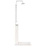 Outdoor Shower 206 cm Solid Pine Wood and Stainless Steel White 886333