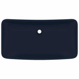 Luxury Basin Rectangular Matt Dark Blue 71x38 cm Ceramic 146957