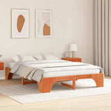 Bed Frame Wax Brown 160 x 200 cm Solid Pine Wood 872940