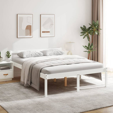 Senior Bed without Mattress White 150x200cm King Size 810620