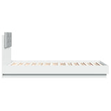 Bed Frame White Engineered wood Single Bed Frame Rectangular 3210059