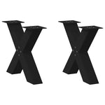 ZNTS Coffee Table Legs X-Shaped 2 pcs Black 60x cm Steel 4012960