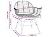 Dining Chair 2 pcs Rattan and Iron Black 57 x 55 x 85 cm 42011559