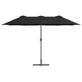 Garden Parasol Black 370 x 197 x 239 cm Polyester and Aluminium 42003371
