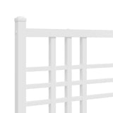 Metal Bed Frame without Mattress with Footboard White 150x200cm 376393