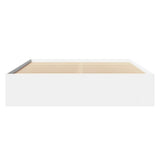 Bed Frame White Engineered wood Double Bed Frame Rectangular 3295639