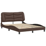 Bed Frame with LED without Mattress "Hvar" Brown 120x200 cm 3213922