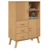 Highboard OLDEN Brown 85x43x125 cm Solid Wood Pine 358615