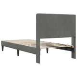Bed Frame with Headboard Dark Grey 90 x 190 cm Velvet 42027534
