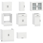 ZNTS 8 Piece Kitchen Cabinet Set Kalmar White Engineered Wood 3314831