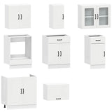 ZNTS 8 Piece Kitchen Cabinet Set Kalmar White Engineered Wood 3314831