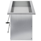 Garden Planter with LED Silver 30 x 80 x 30 cm Galvanised Steel 8008108