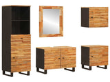 Bathroom Sets with Drawer 5 pcs Natural Solid Mango Wood 3310105