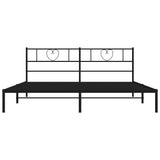 Metal Bed Frame without Mattress with Headboard Black 183x213cm 355468