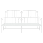 ZNTS Metal Bed Frame with Headboard and Footboard White 160x200 cm 373957