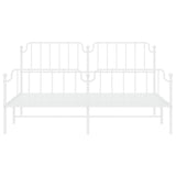 ZNTS Metal Bed Frame with Headboard and Footboard White 160x200 cm 373957