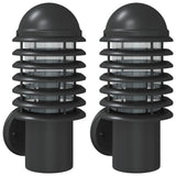 Outdoor Wall Lights 2pcs Black Stainless Steel 4006253