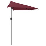 312498 Balcony Parasol with Aluminium Pole Bordeaux Red 270x144x222 cm Half