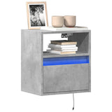 TV Wall Cabinets with LED Lights 2 pcs Concrete Grey 41x31x45 cm 852320