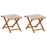 Deck Chair 2 pcs Solid Eucalyptus Wood Beige 42024899
